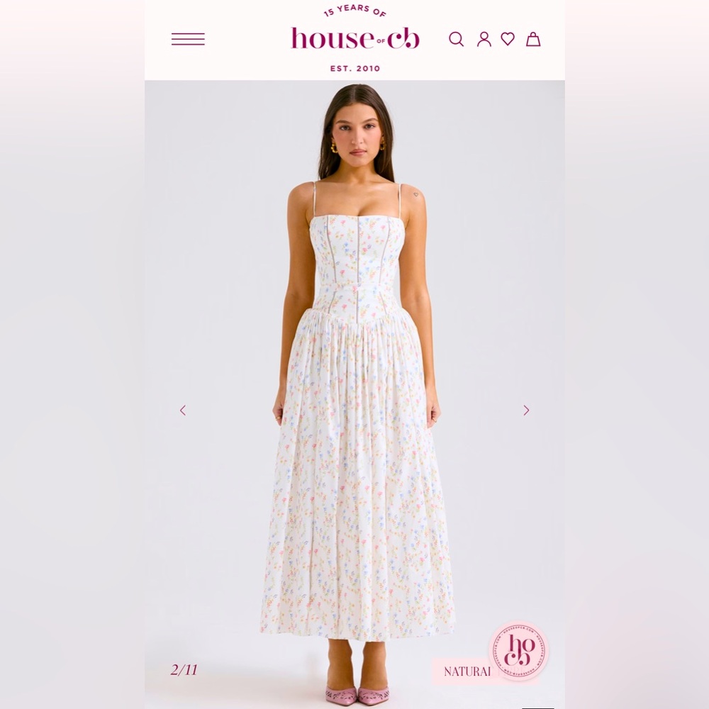 House of CB Ysabella White Posy Maxi Dress